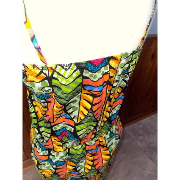 Womens Fifa World Cup Brasil 2014 Tropical‎ Leaf Sleeveless Maxi Dress PP - Picture 5 of 10